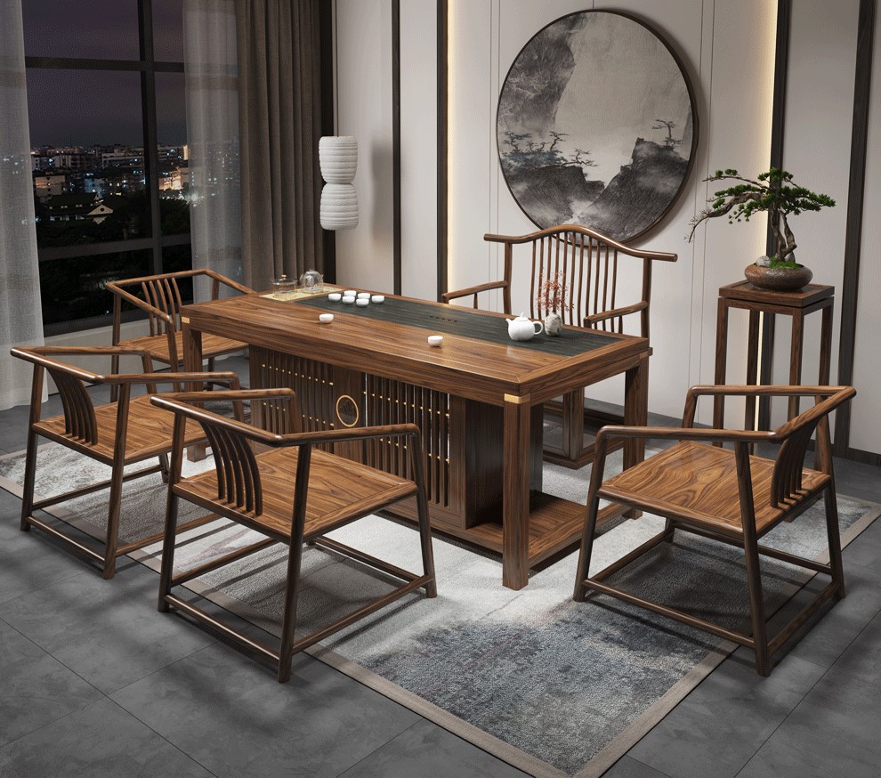 新中式茶桌椅组合