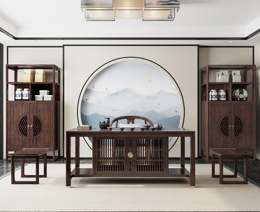 新中式茶桌椅组合